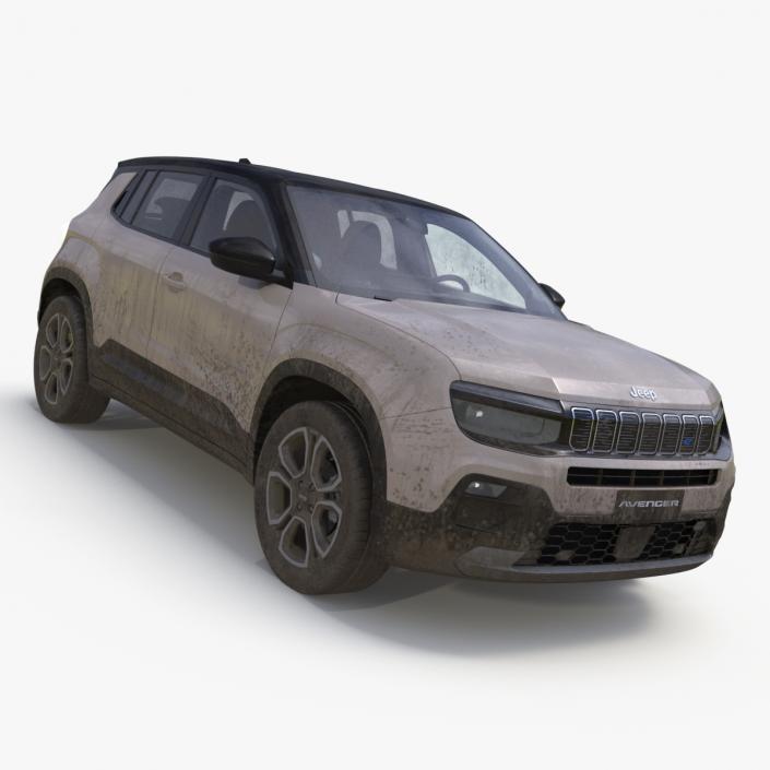 3D model Crossover Jeep Avenger Beige Dirty Simplified