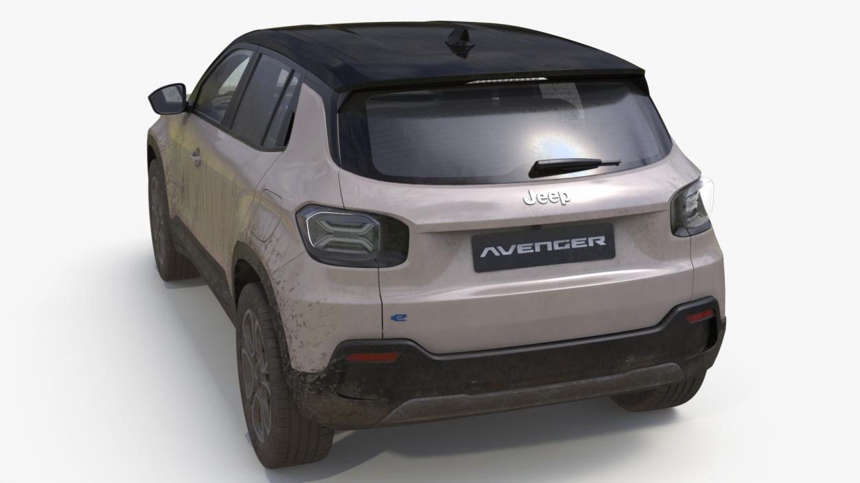 3D model Crossover Jeep Avenger Beige Dirty Simplified