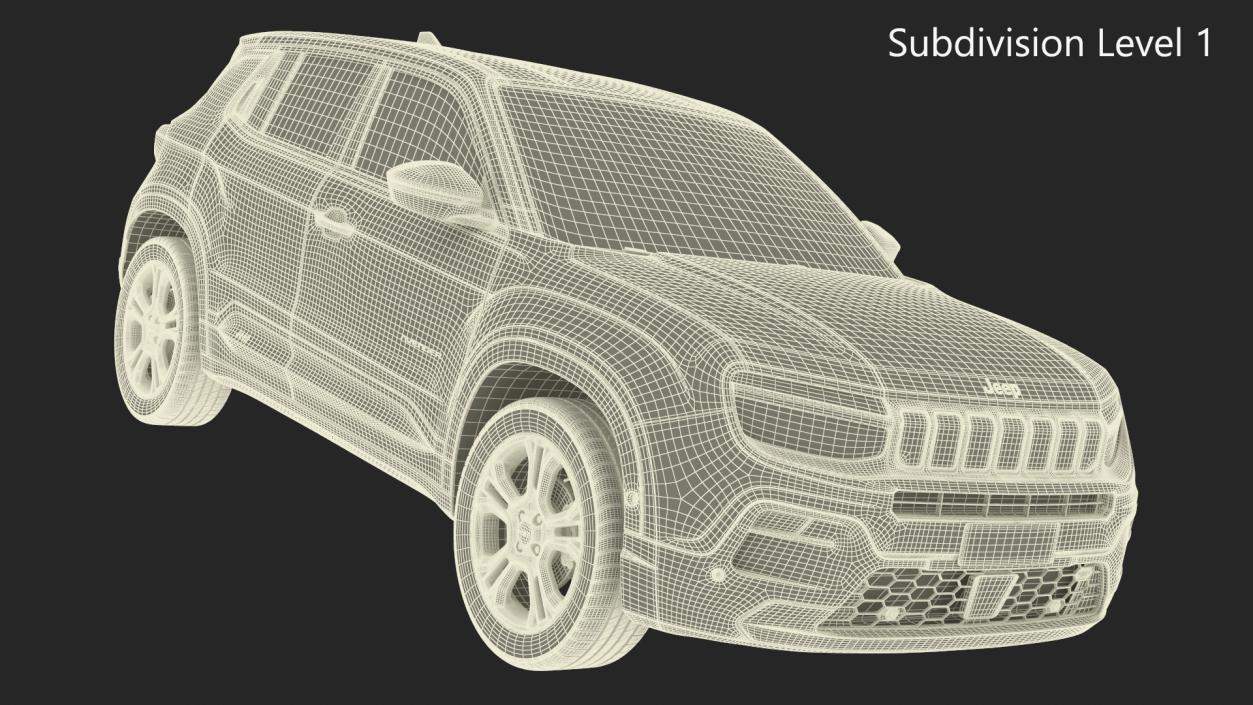 3D model Crossover Jeep Avenger Beige Dirty Simplified