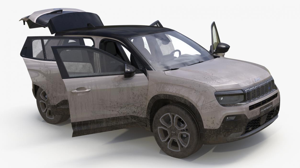 3D model Crossover Jeep Avenger Beige Dirty Simplified