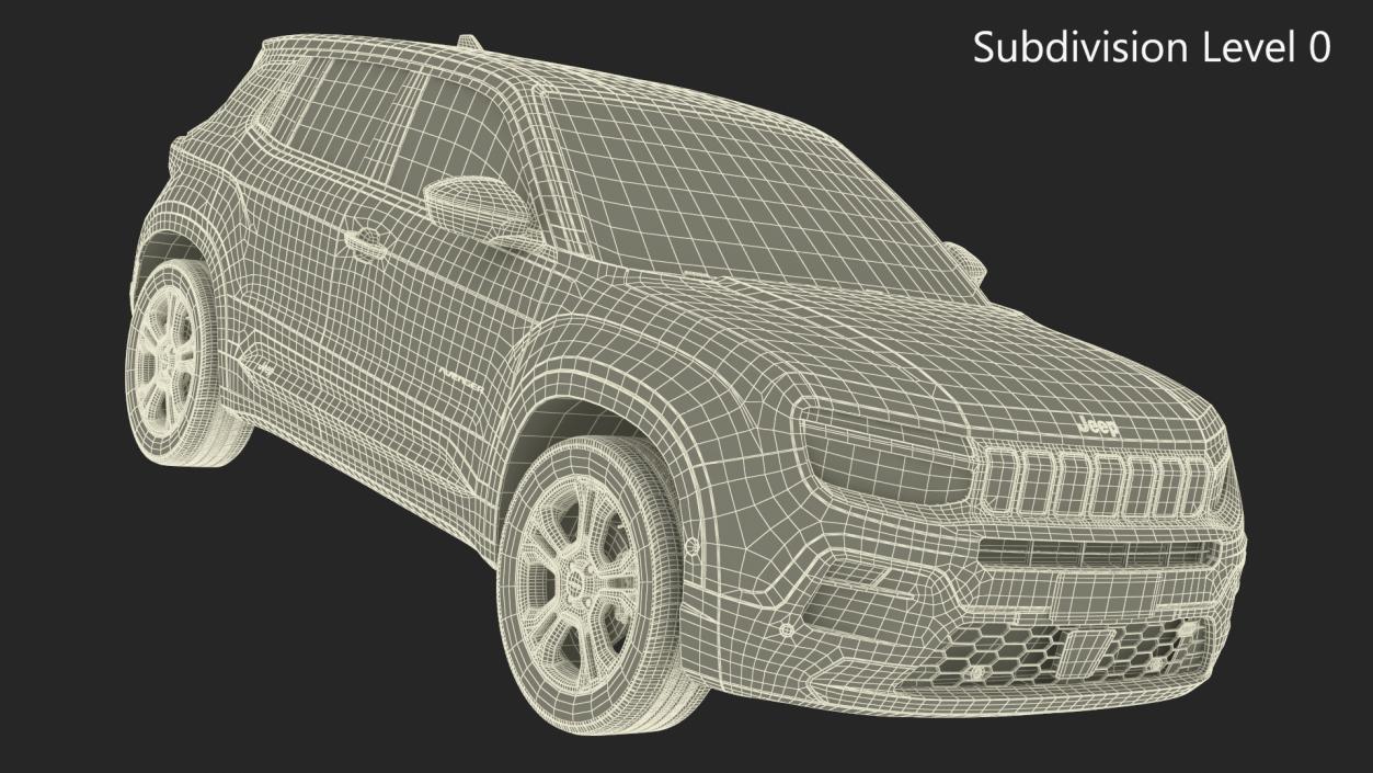 3D model Crossover Jeep Avenger Beige Dirty Simplified