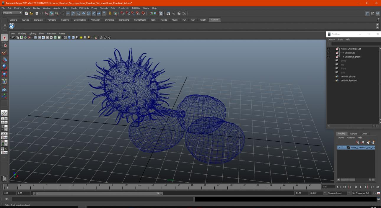 3D Horse Chestnut Set model