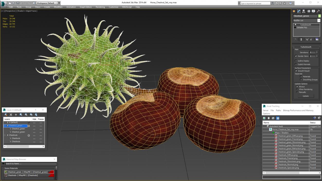 3D Horse Chestnut Set model