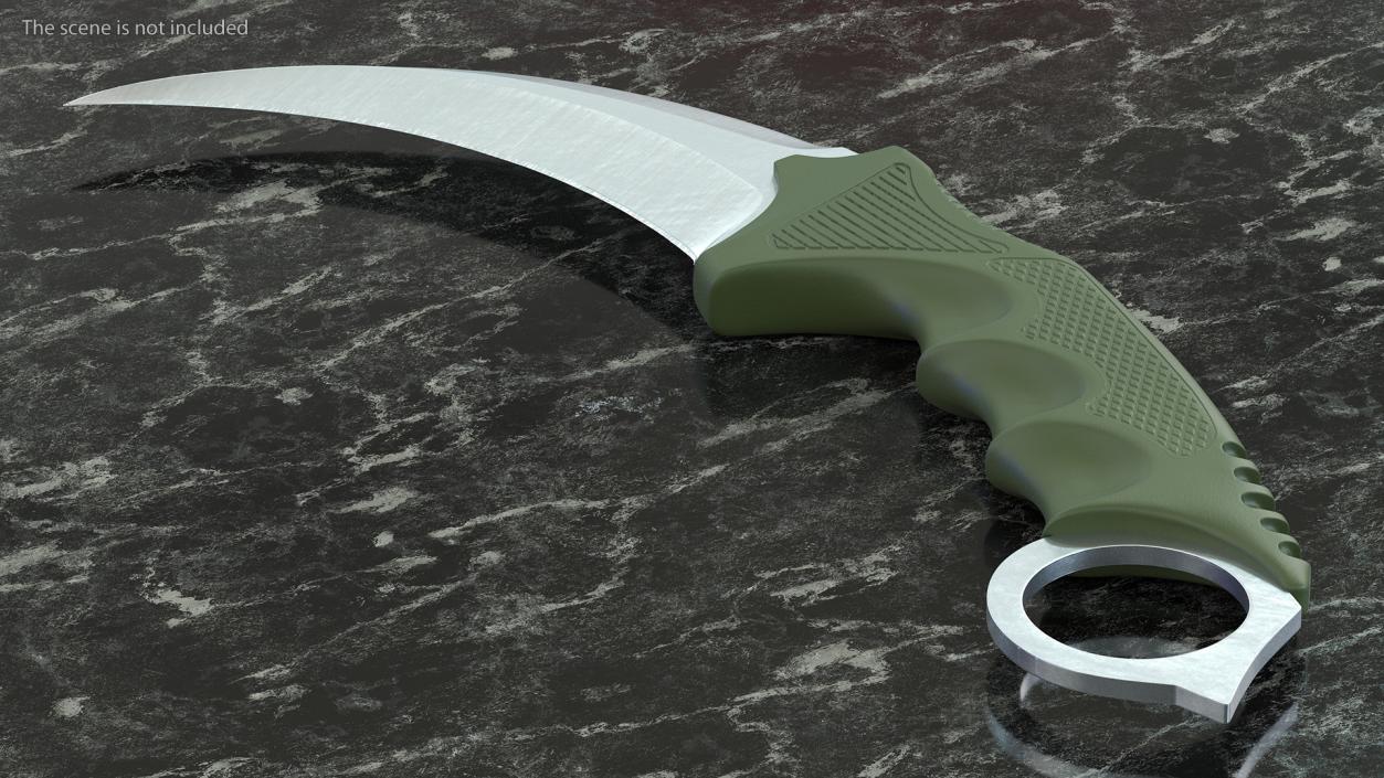 3D Hunting Karambit Knife Steel model