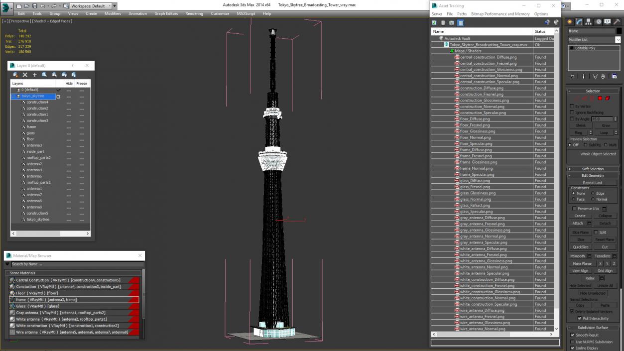 Tokyo Skytree Broadcasting Tower 3D