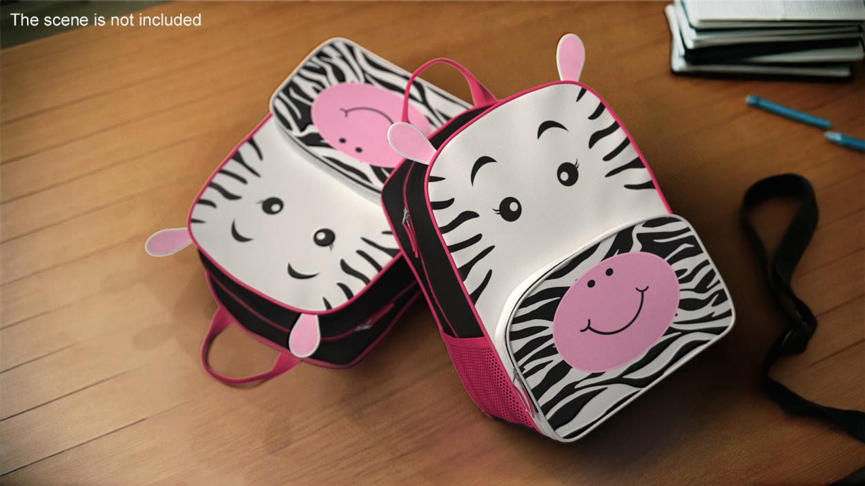 Cartoon Zebra Kids Backpack 3D