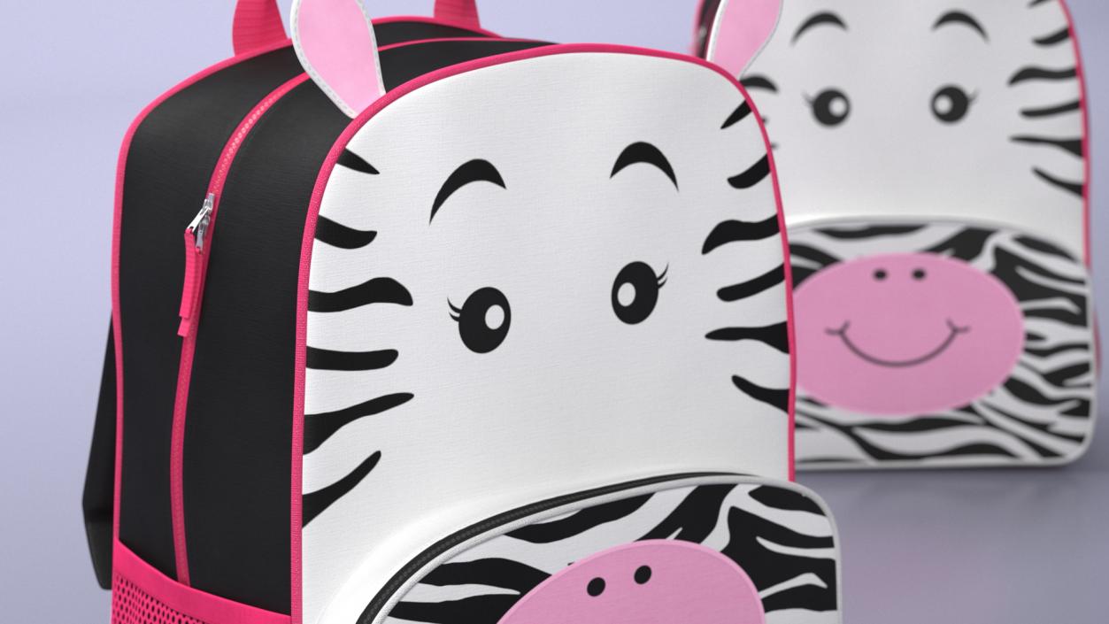 Cartoon Zebra Kids Backpack 3D