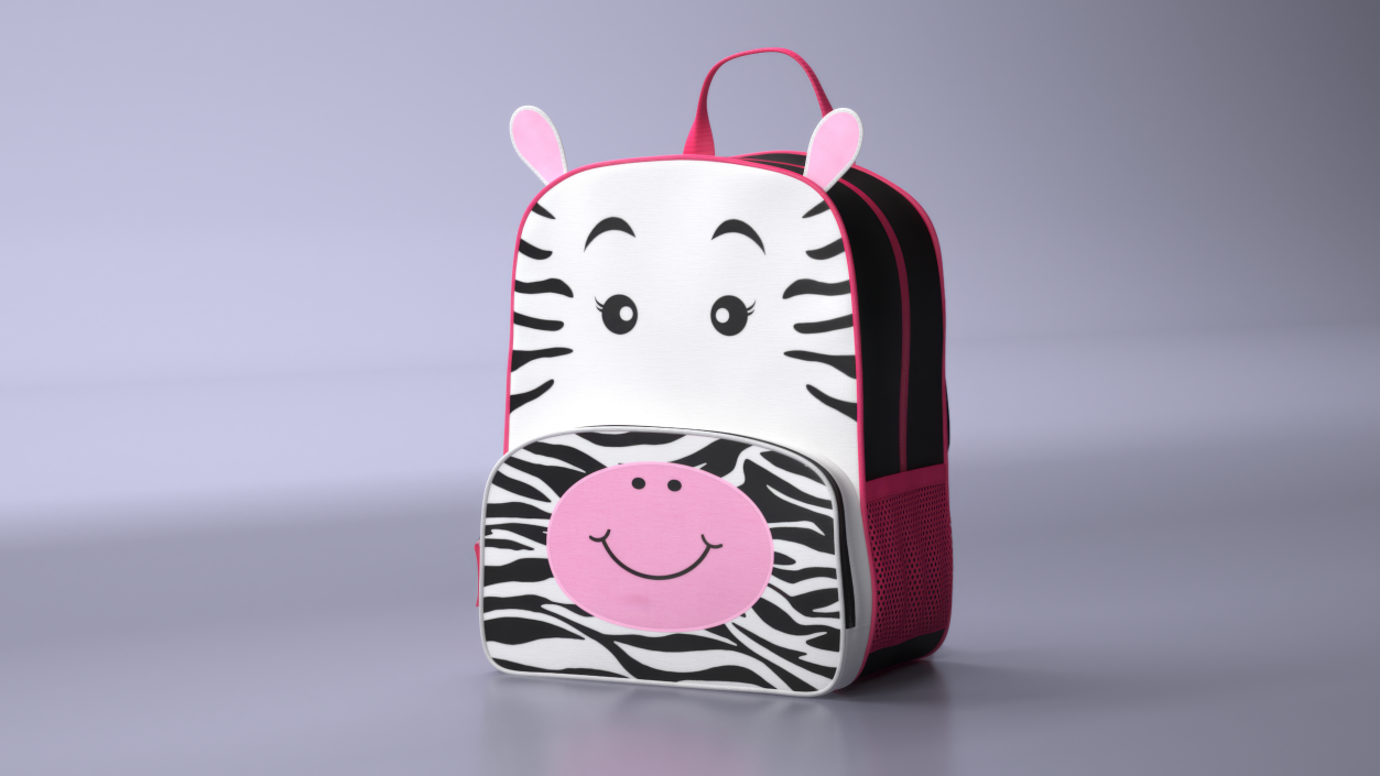 Cartoon Zebra Kids Backpack 3D