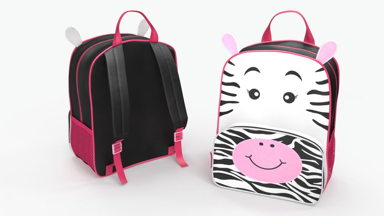 Cartoon Zebra Kids Backpack 3D