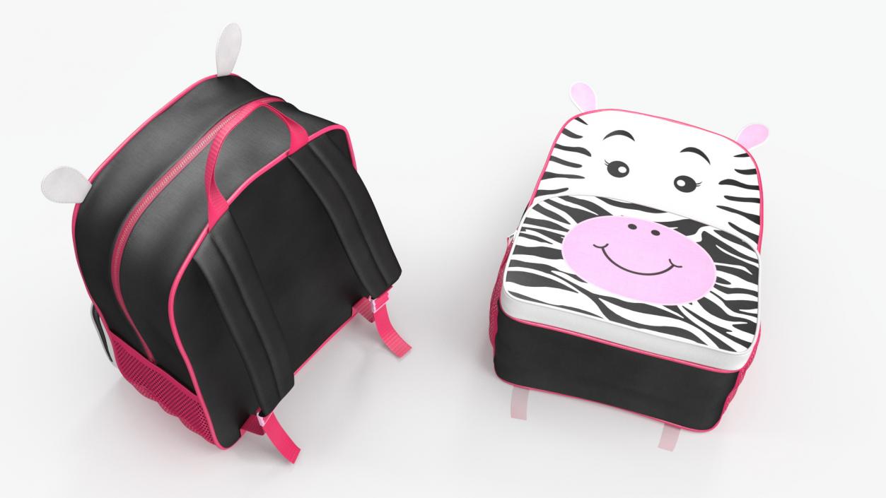 Cartoon Zebra Kids Backpack 3D