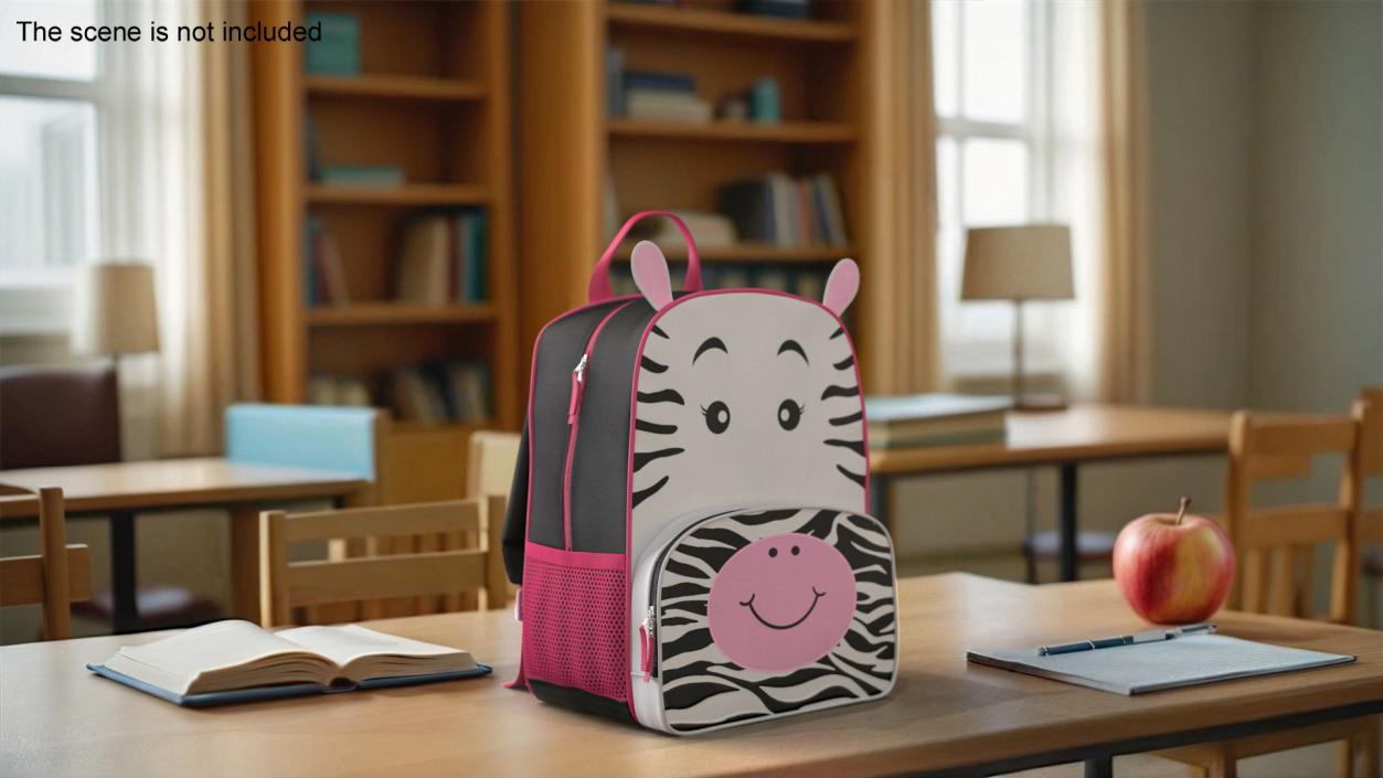 Cartoon Zebra Kids Backpack 3D