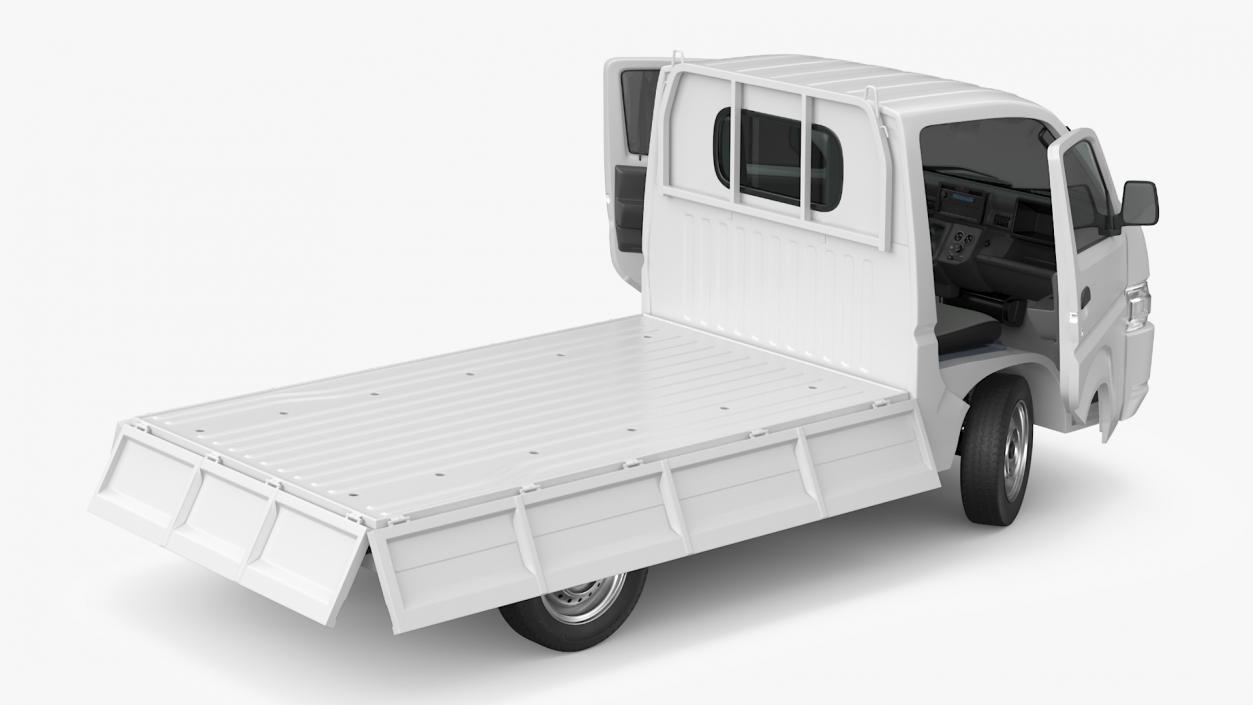 3D Suzuki Carry Truck White Rigged