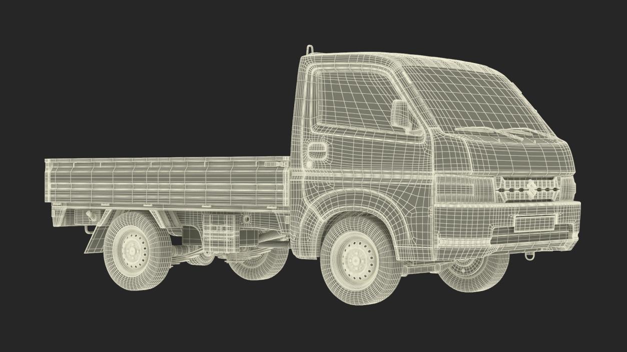 3D Suzuki Carry Truck White Rigged