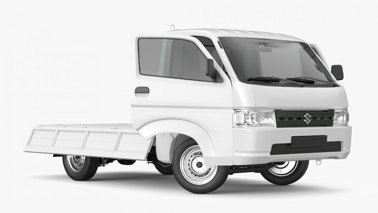 3D Suzuki Carry Truck White Rigged