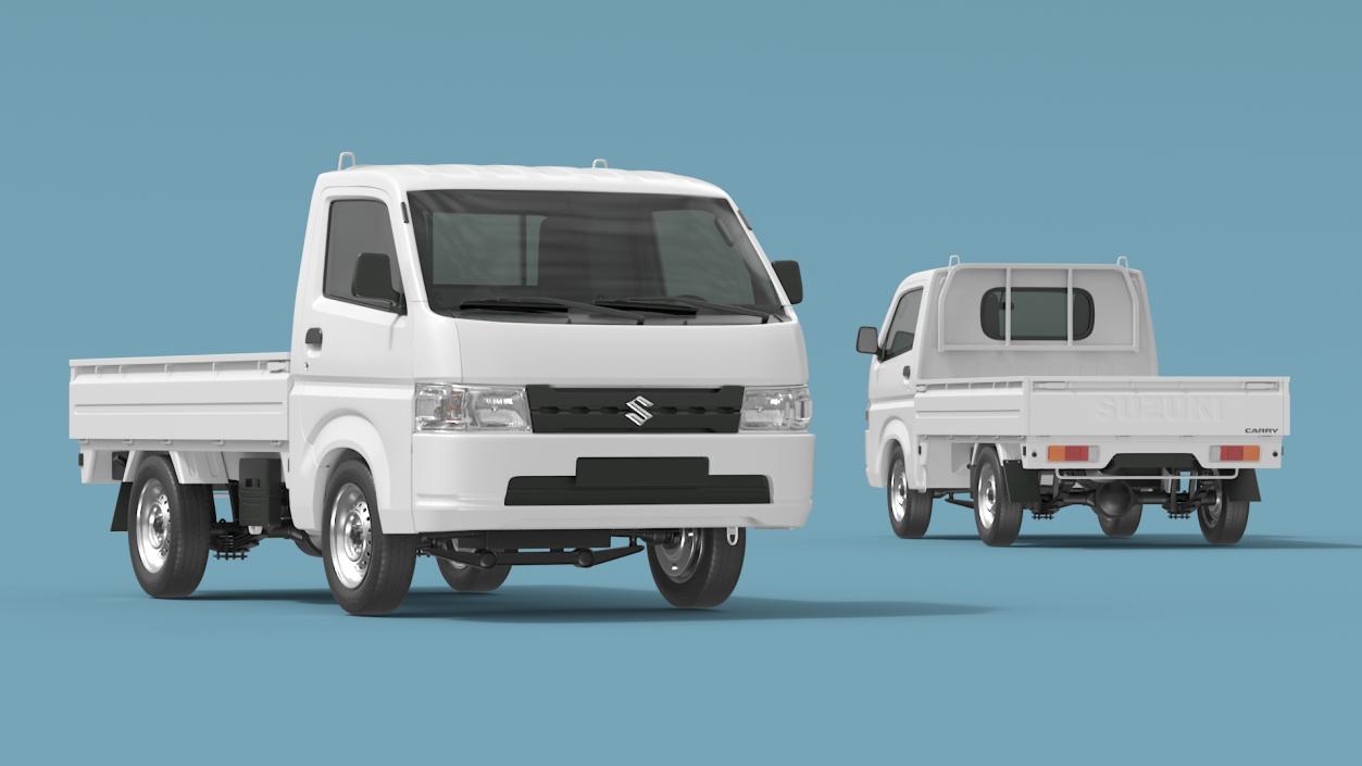 3D Suzuki Carry Truck White Rigged