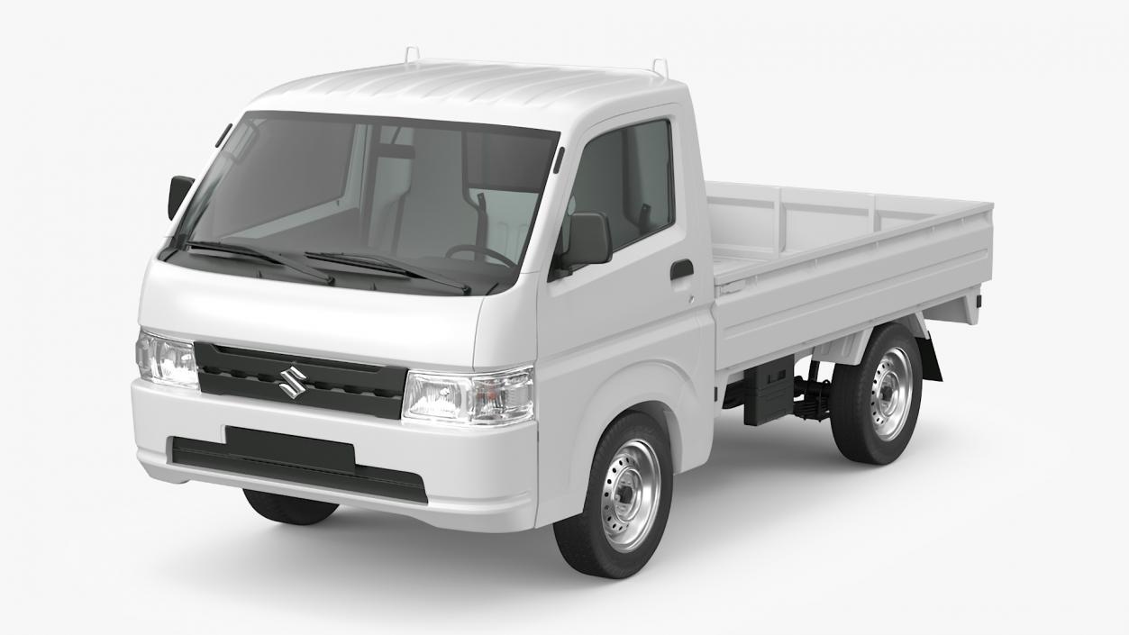 3D Suzuki Carry Truck White Rigged