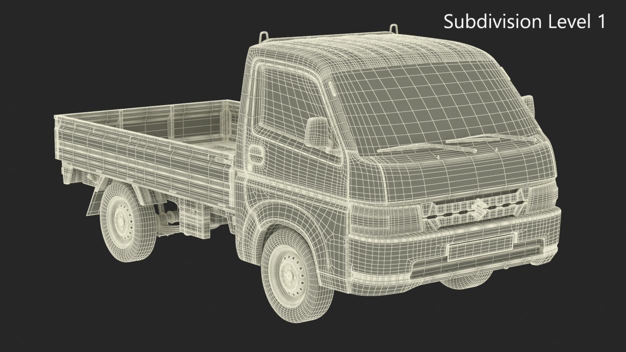 3D Suzuki Carry Truck White Rigged