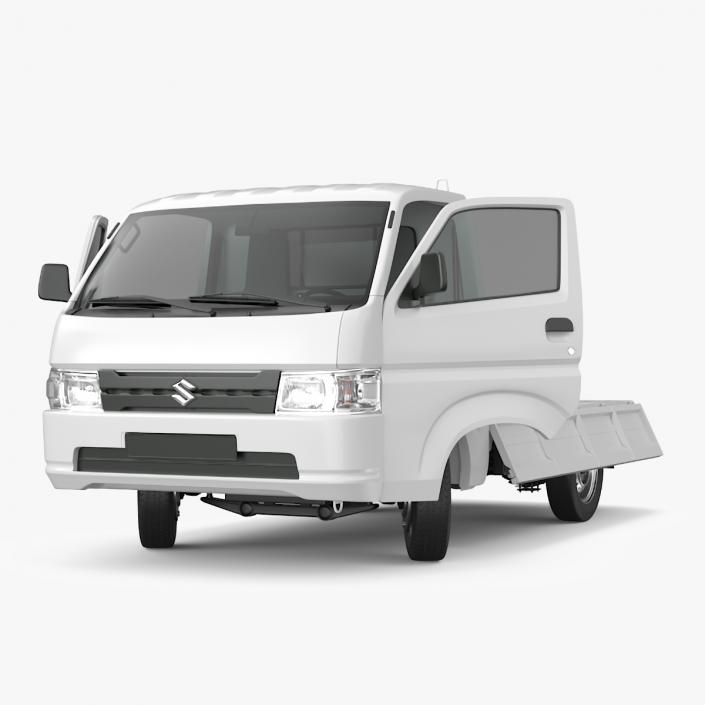 3D Suzuki Carry Truck White Rigged