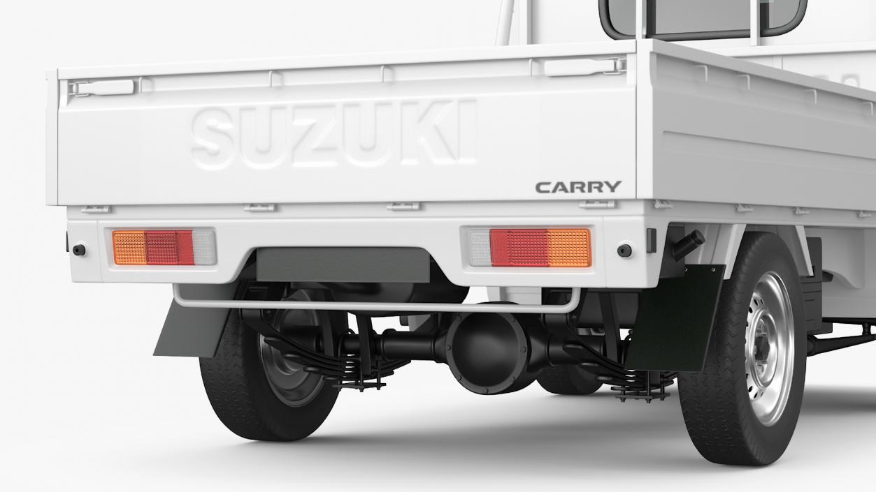 3D Suzuki Carry Truck White Rigged