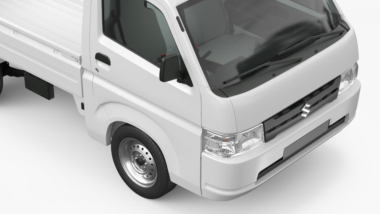 3D Suzuki Carry Truck White Rigged