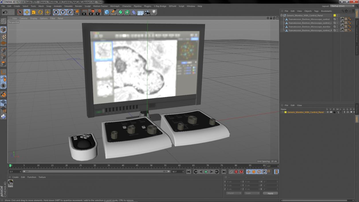 Generic Monitor with Control Panel 3D model