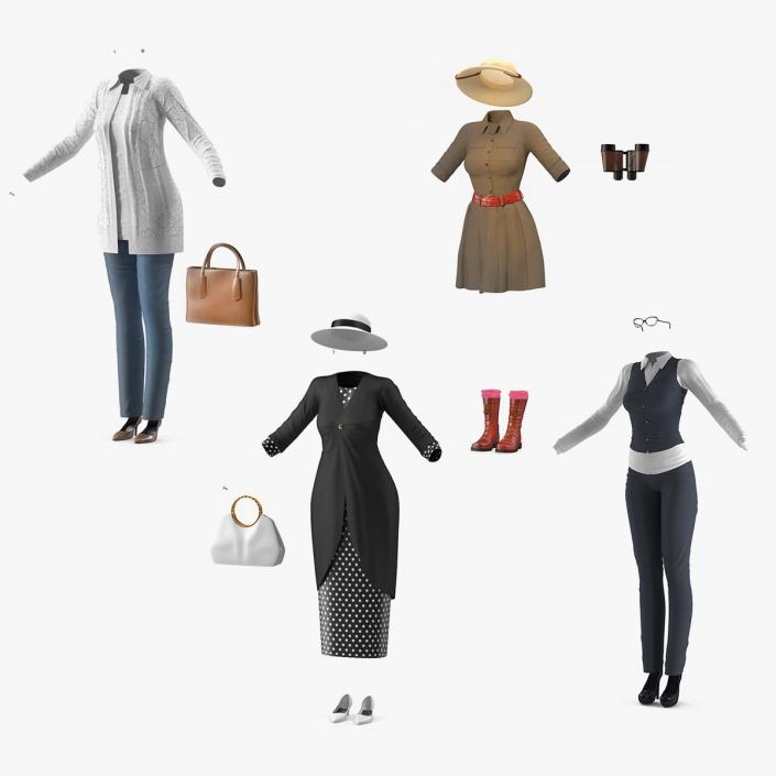 3D Womens Costumes Collection 2 model