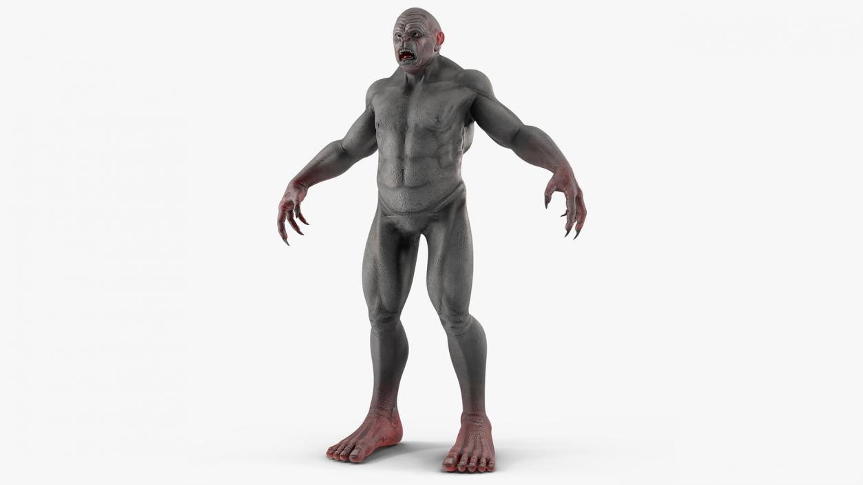 Grey Monster Rigged 3D model