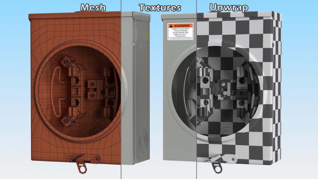 Square D Individual Electricity Meter Socket 3D model