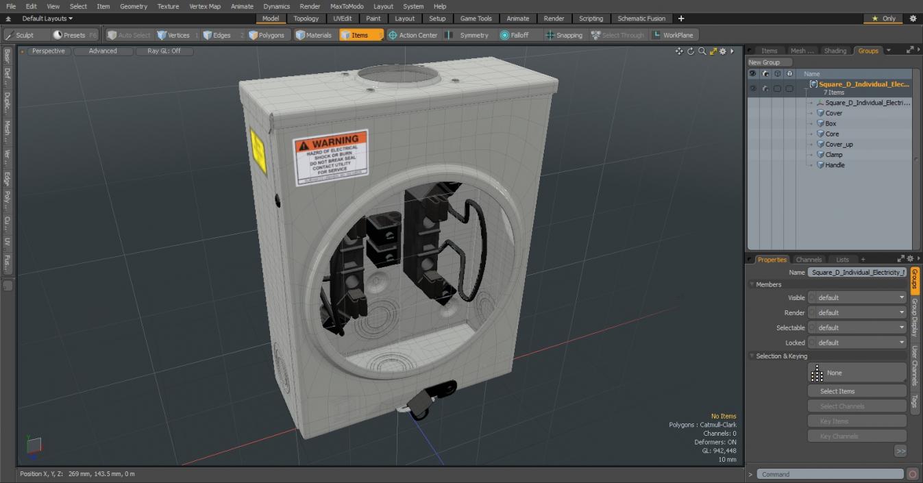 Square D Individual Electricity Meter Socket 3D model