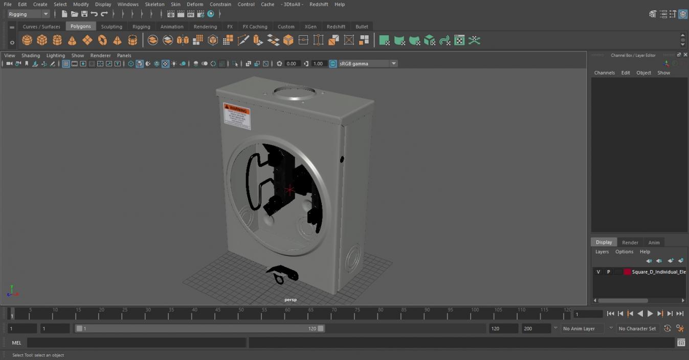 Square D Individual Electricity Meter Socket 3D model