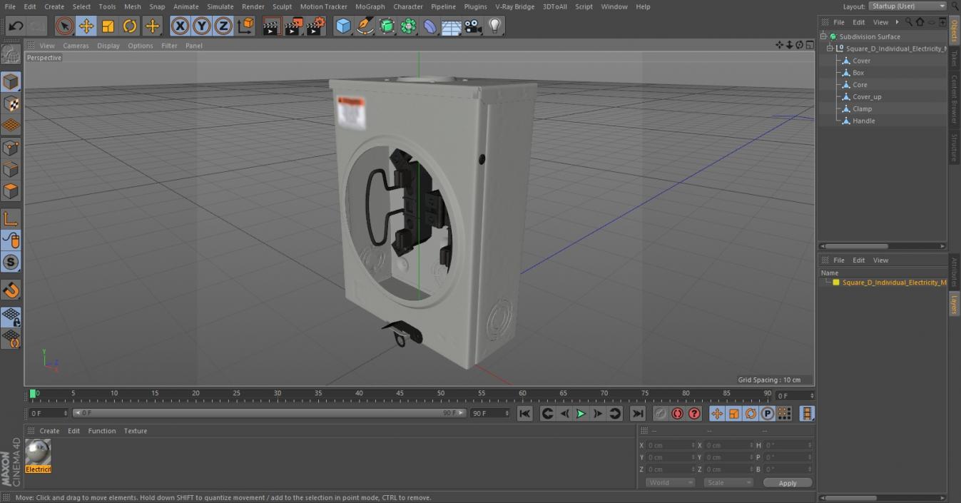 Square D Individual Electricity Meter Socket 3D model