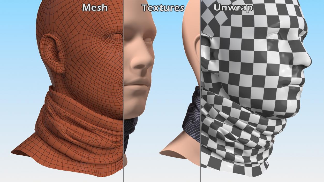 3D Summer Neck Gaiter model