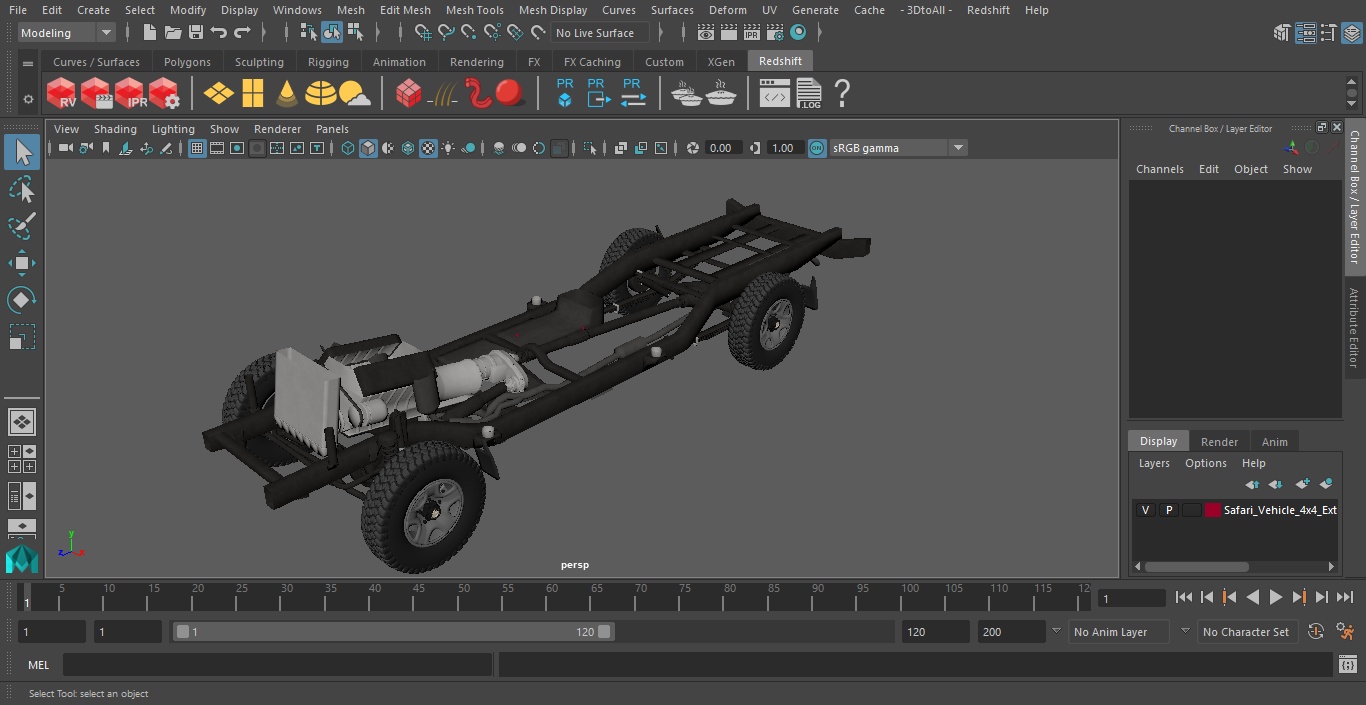 3D Offroad Vehicle Chassis model