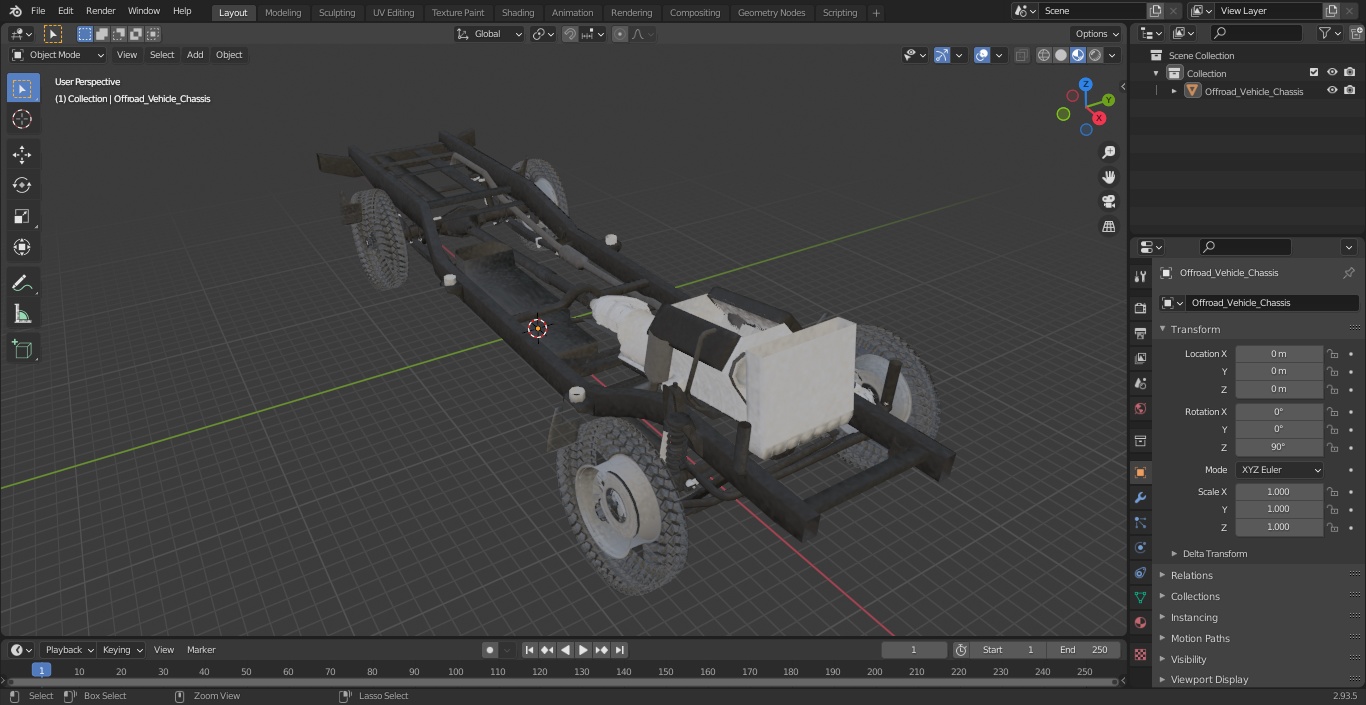 3D Offroad Vehicle Chassis model