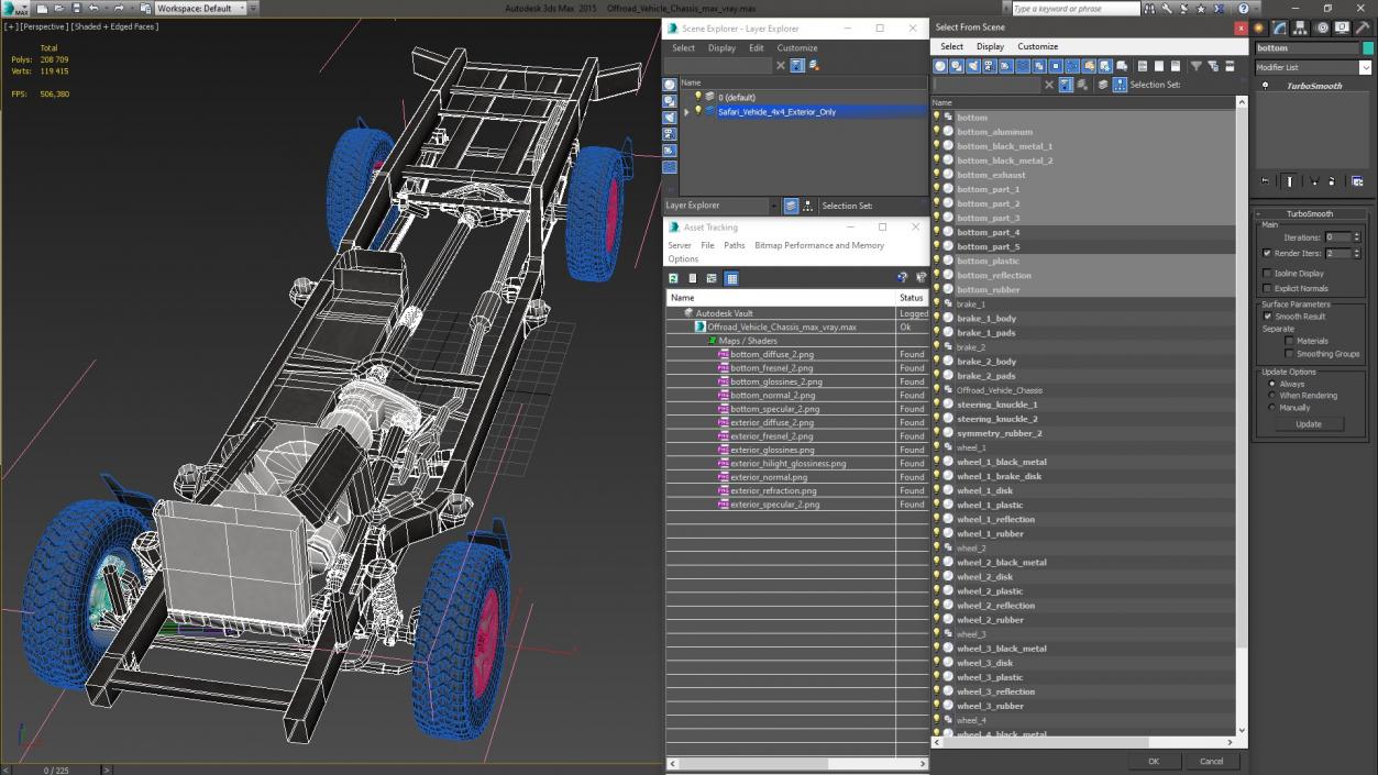 3D Offroad Vehicle Chassis model