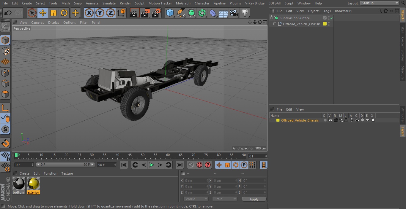 3D Offroad Vehicle Chassis model