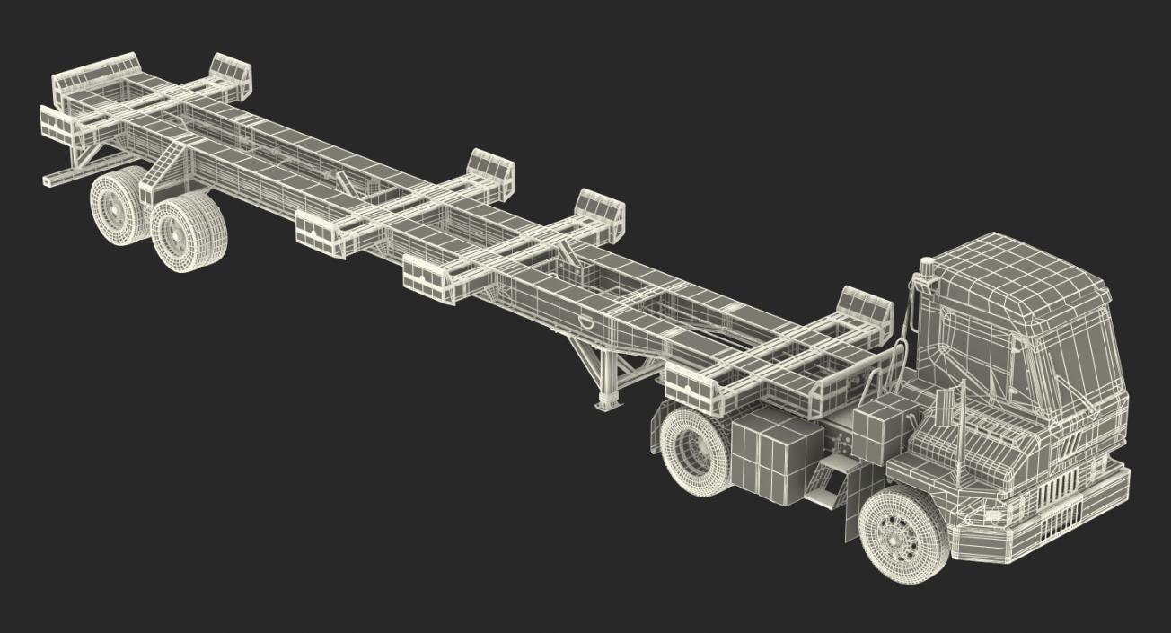 Terminal Tractor with Semi Trailer 3D model