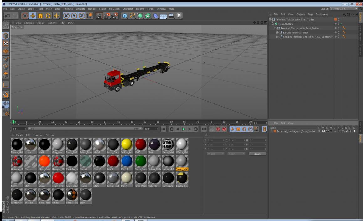Terminal Tractor with Semi Trailer 3D model