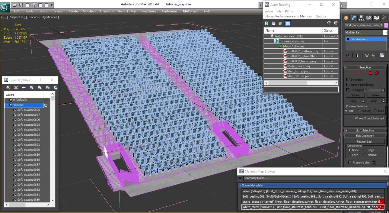 3D Tribunes or Bleachers