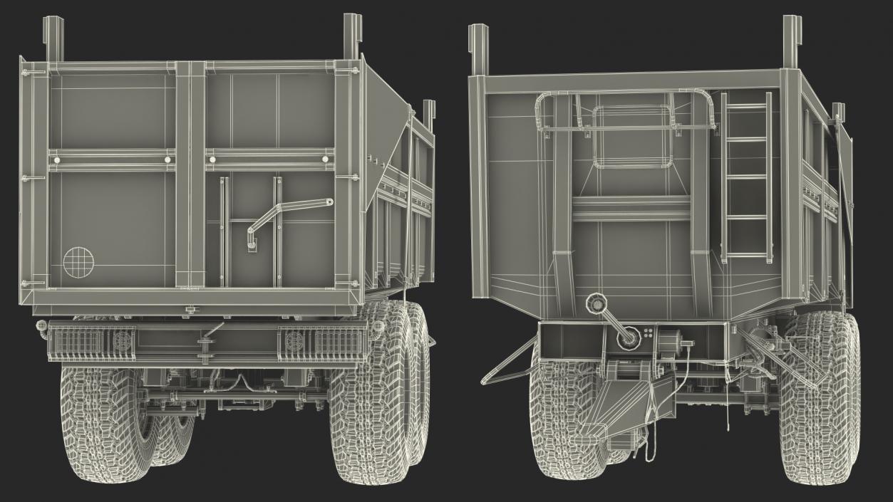 3D Body Tipper Trailer Rigged