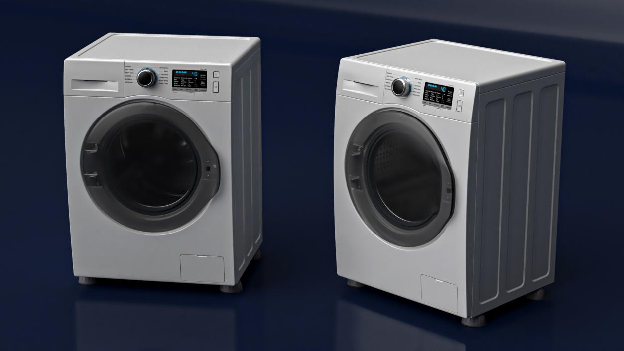 3D model Washing Machine with Foot Pads