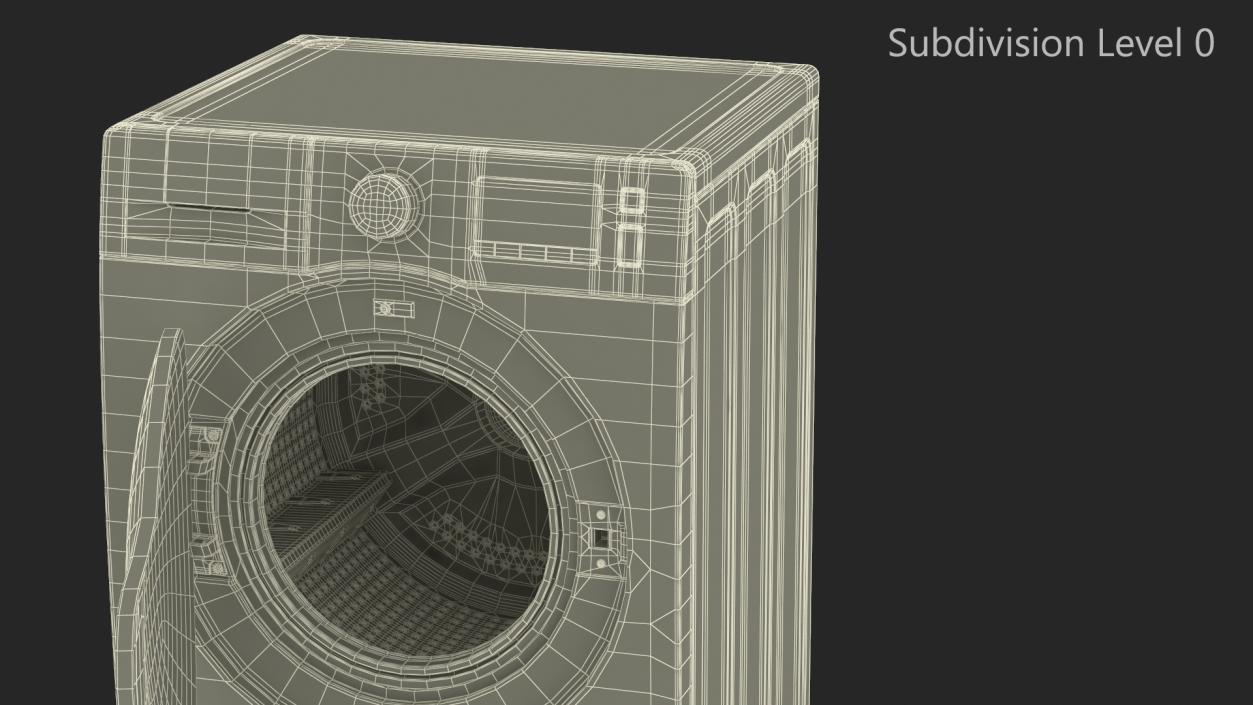 3D model Washing Machine with Foot Pads