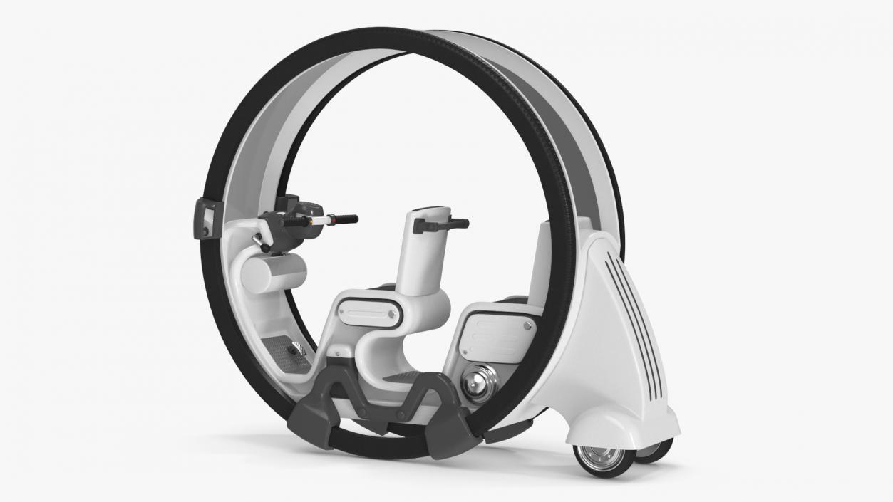 Futuristic Transport Car Tube White Rigged 3D