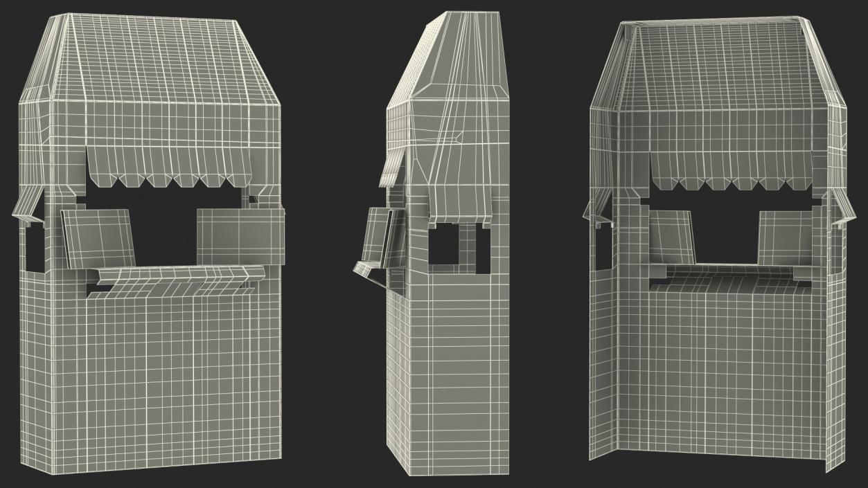 3D Ticket Booth Cardboard Stand model