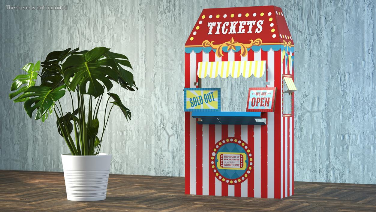 3D Ticket Booth Cardboard Stand model