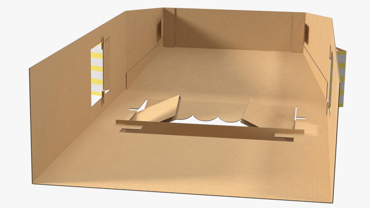 3D Ticket Booth Cardboard Stand model