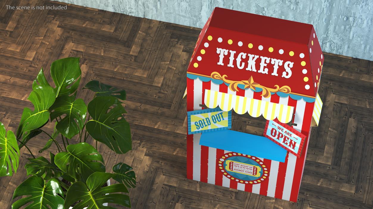 3D Ticket Booth Cardboard Stand model