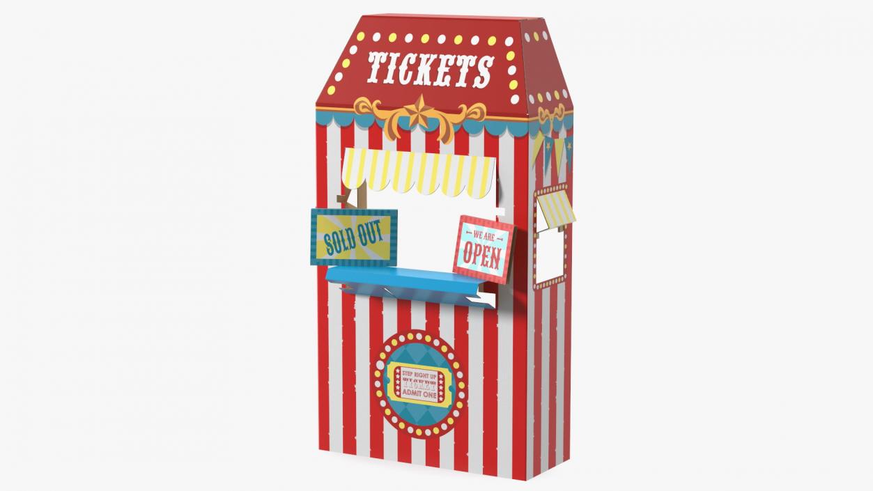 3D Ticket Booth Cardboard Stand model