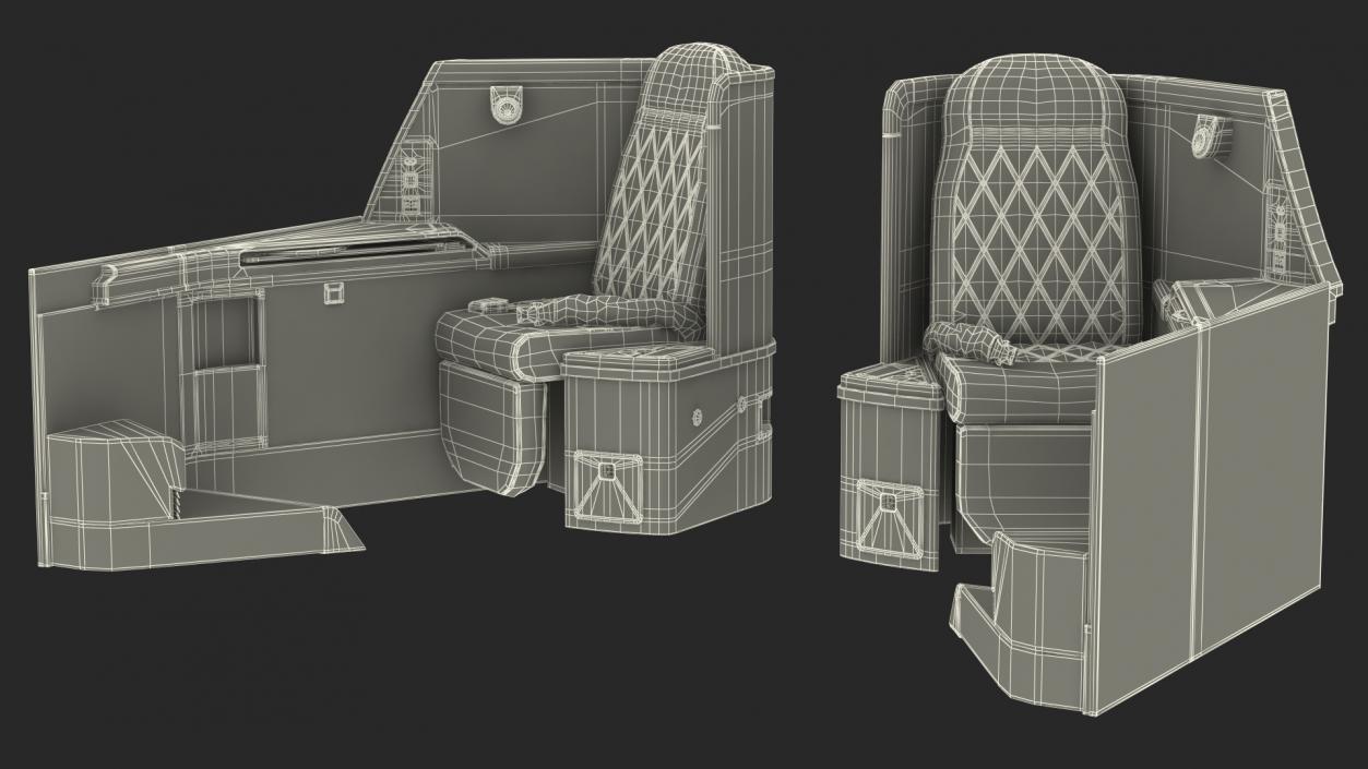 Airplane Business Class Seats Side 3D model