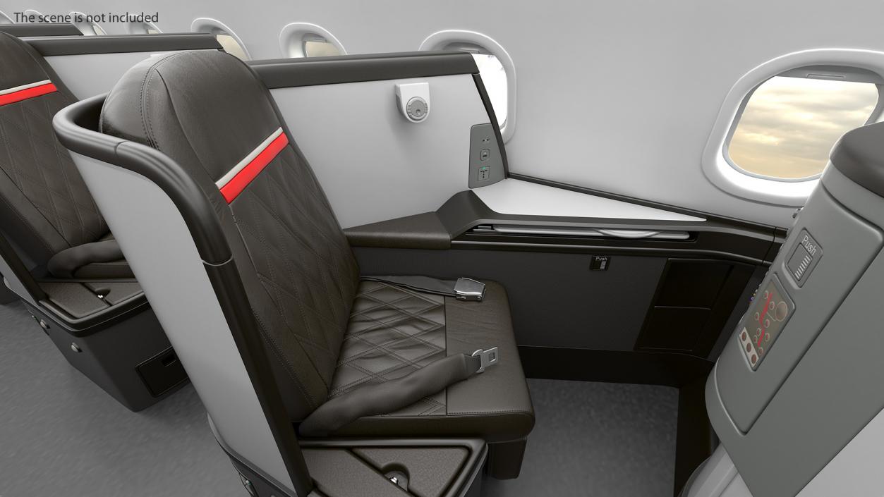 Airplane Business Class Seats Side 3D model